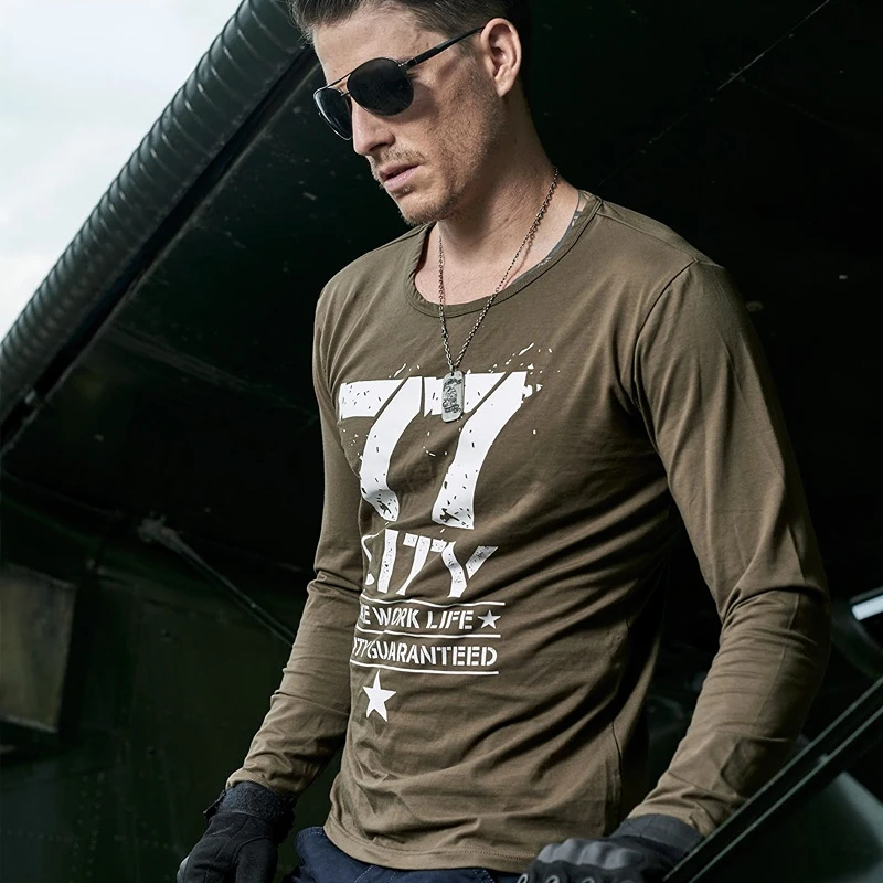 New Fashion Casual Spring Autumn For Man Real Star Letter Cotton O-Neck Comfortable 3 Colors Select LT77