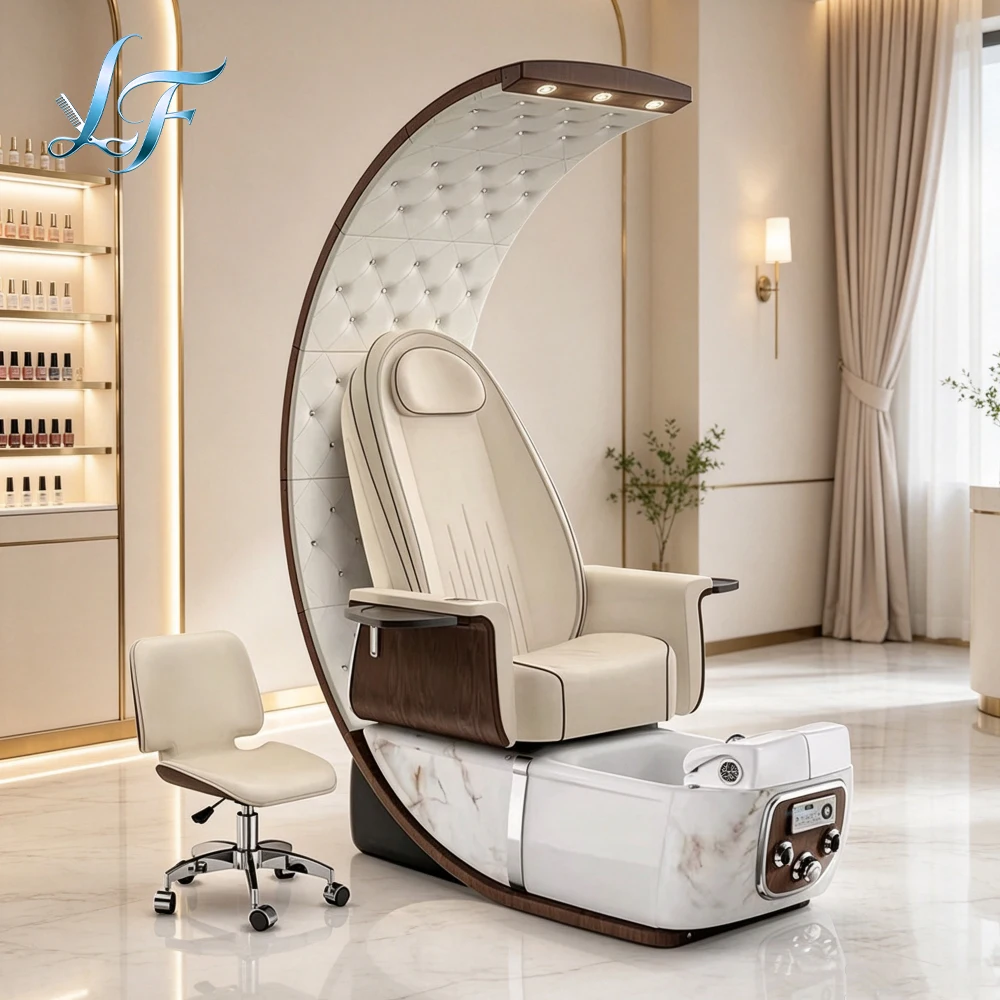 Luxury Massage Pedicure Recliner Modern High Back Manicure Workstation Commercial Equipment For Nail Foot Care Studio