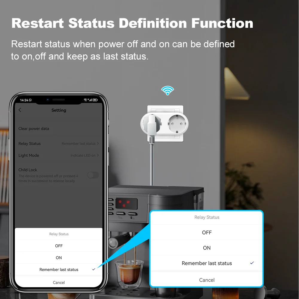 WiFi Smart Plug Dual Outlet 16A EU 2 in 1 Timer Socket Tuya Smart Life Remote APP Voice Control Works With Google Home Alexa