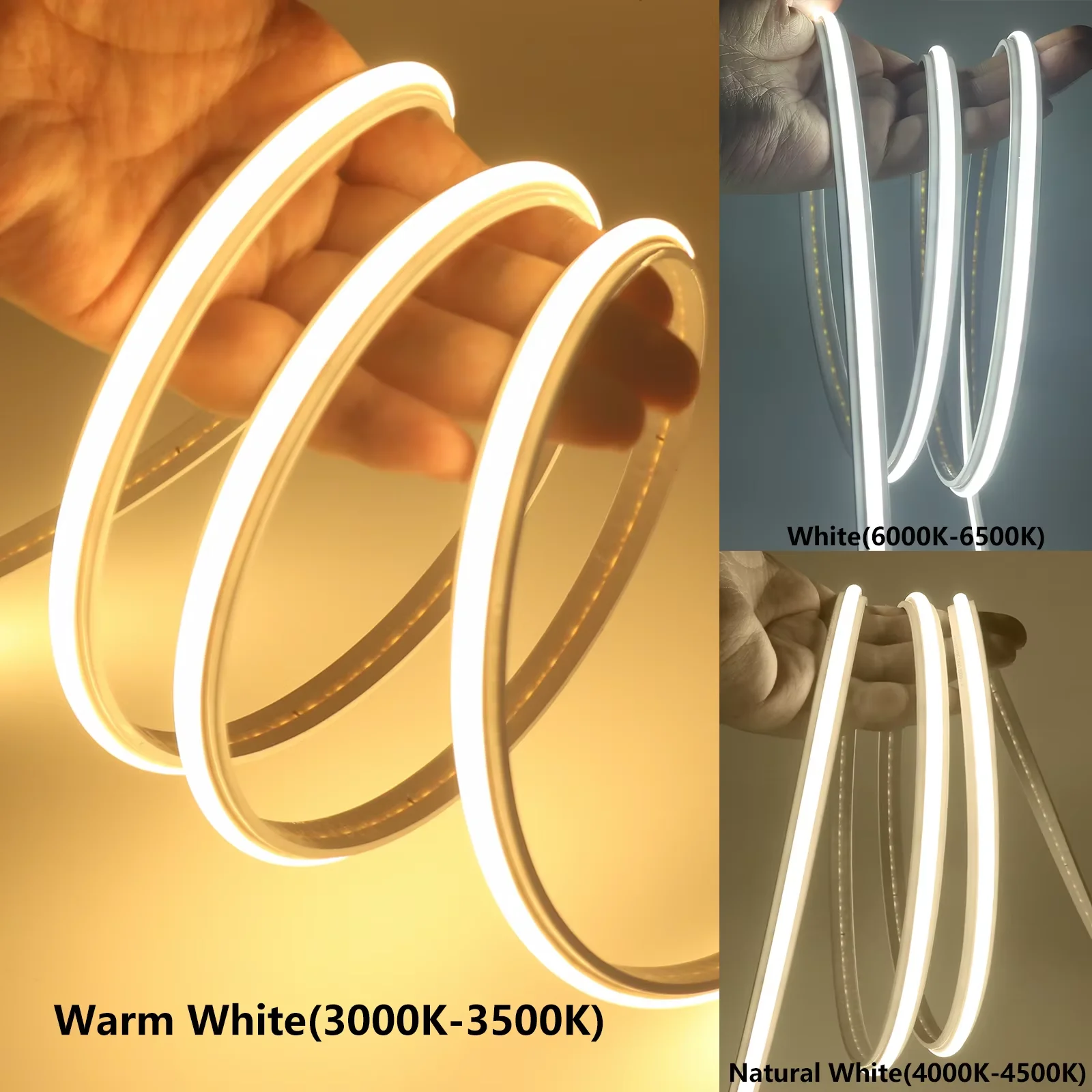 T-shape COB LED Strip 220V Waterproof 240LEDs/m Self Adhesive LED Light Strip Linear Lamp For Bedroom TV Backlight Wall Decor