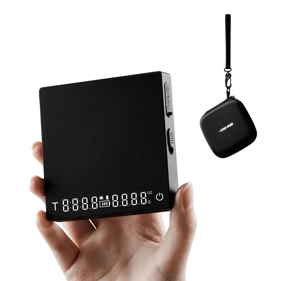 Super Mini Espresso Scale with Timer, Digital Coffee Scale with Espresso Pour Over Manual Mode, Rechargeable Coffee Bean Scale,