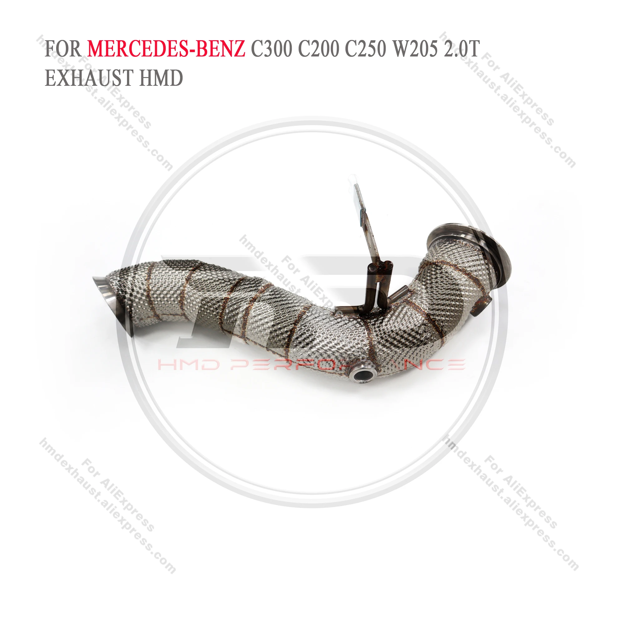 

HMD Exhaust System High Flow Performance Downpipe for Mercedes Benz C300 C200 C250 W205 2.0T LHD With Heat Shield Racing Pipe