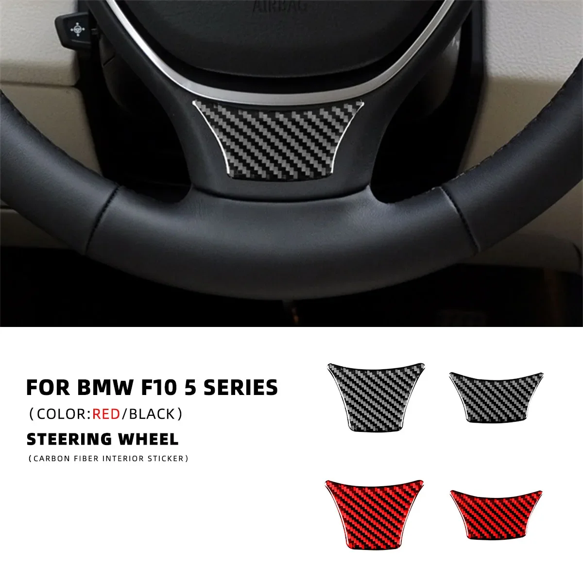 

For Bmw 5 Serie F10 2011-2017 Interior Carbon Fiber Accesorios Para Auto Steering Wheel Accesorios Para Vehículos Car Stickers