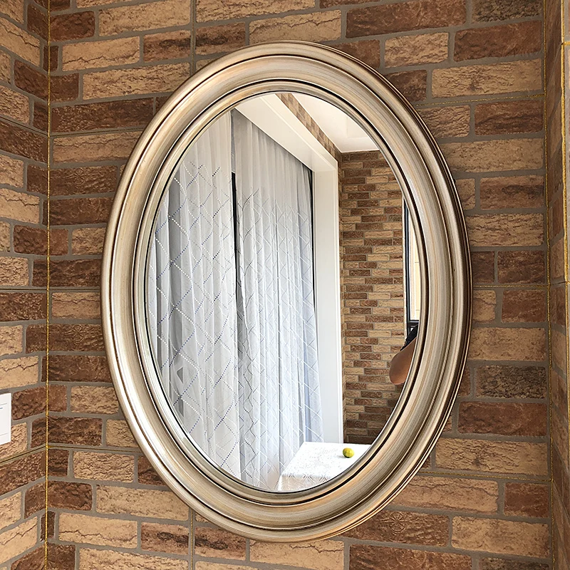 American bathroom mirror, bathroom mirror, European wall mounted mirror, bathroom oval retro decorative mirror, beauty salon mir