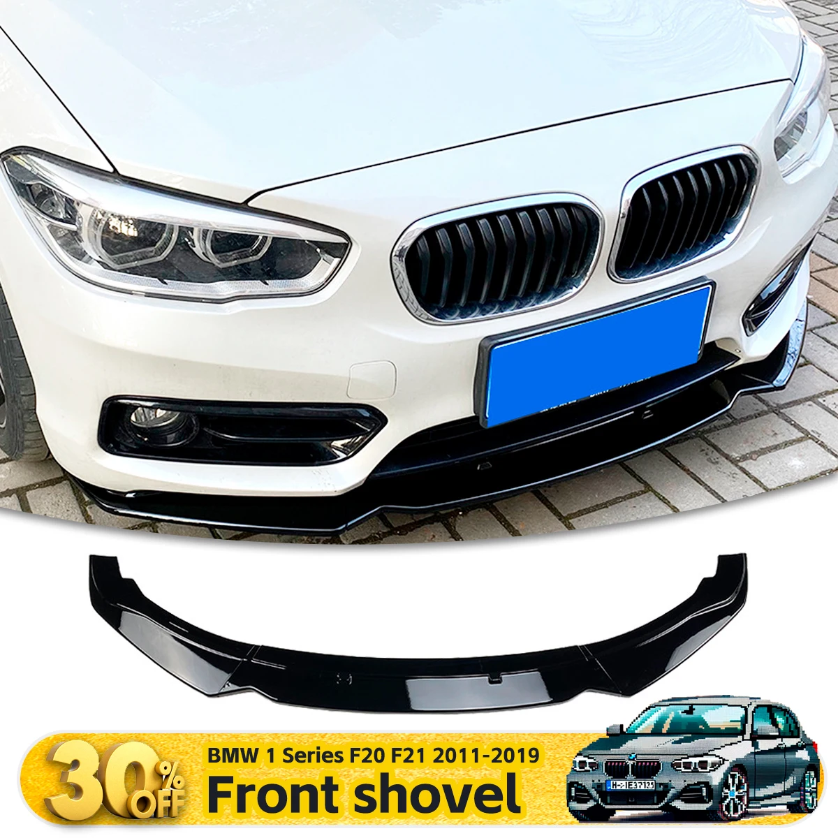 

For BMW 1 Series F20 F21 116i 118i 120i 2011-2019 Front Lip Spoiler Custom Front Splitter Modification Kit ABS accessories