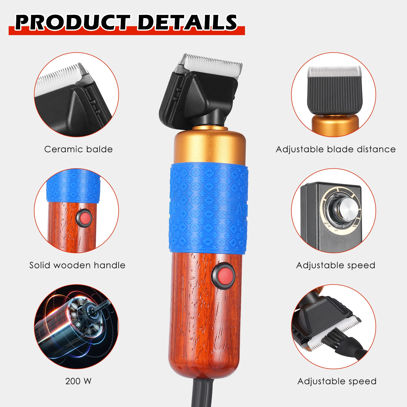 مقص كهربائي 200 وات، ماكينة تشذيب السجاد معنقدة، سرعة قابلة للتعديل، ماكينة قص كهربائية للكلاب والقطط، سجاد منسوج