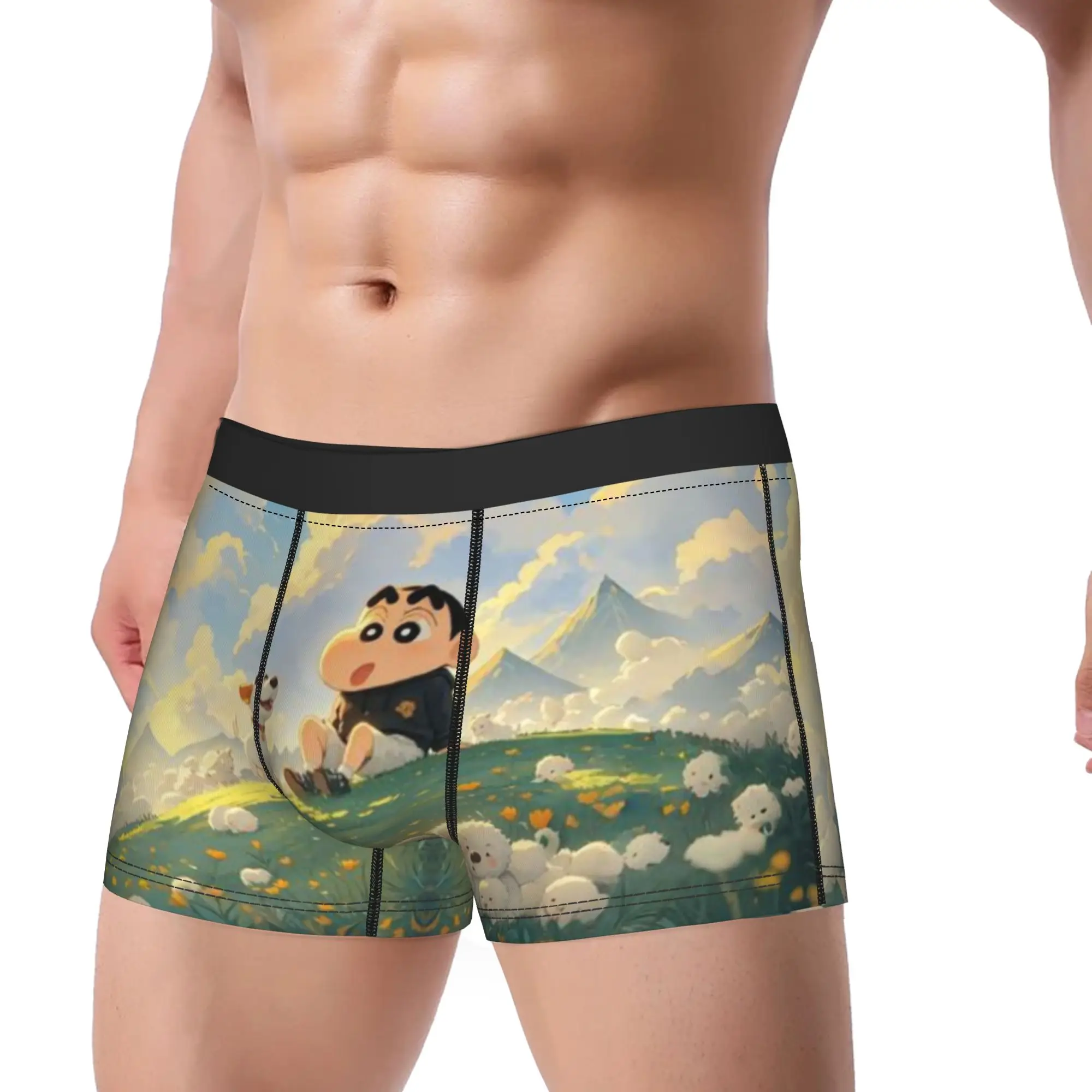 Nature Crayon Shin-chan Underpants Breathbale Panties Male Underwear Print Shorts Boxer Briefs