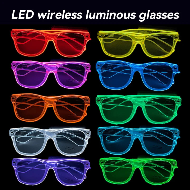 

LED Luminous Glasses Cool Performance Ball Party New Unique Cool Decoration Music Festival Props Wireless and Wired Sunglasses