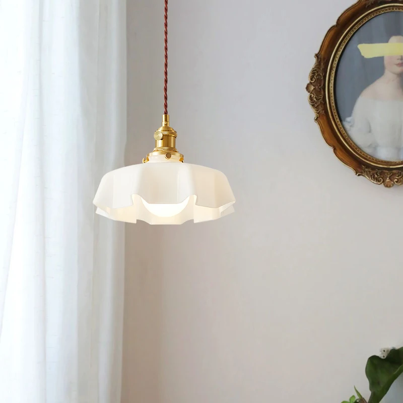 Plafonnier LED plissé de style crème, design macaron, luminaire décoratif d'intérieur, idéal pour une chambre à coucher, un salon ou un balcon