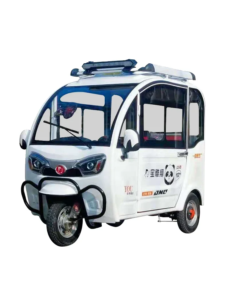 Customized fully enclosed electric tricycle for household use, small women picking up children, elderly adults with sheds, doubl