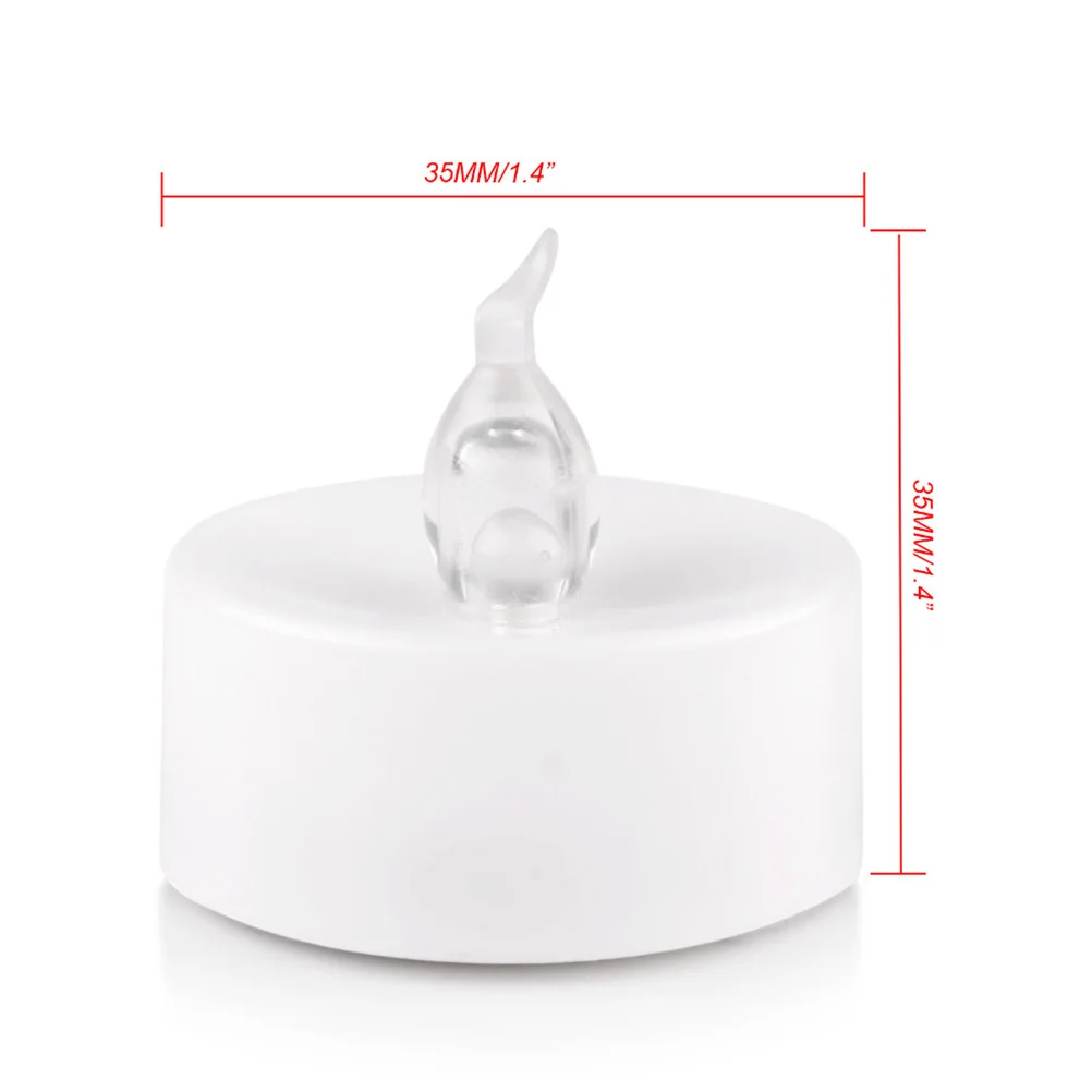 

24pcs Led Electronic Candles Warm White Flameless Tea Lights Operated Flickering Light Bulb For Wedding Birthday