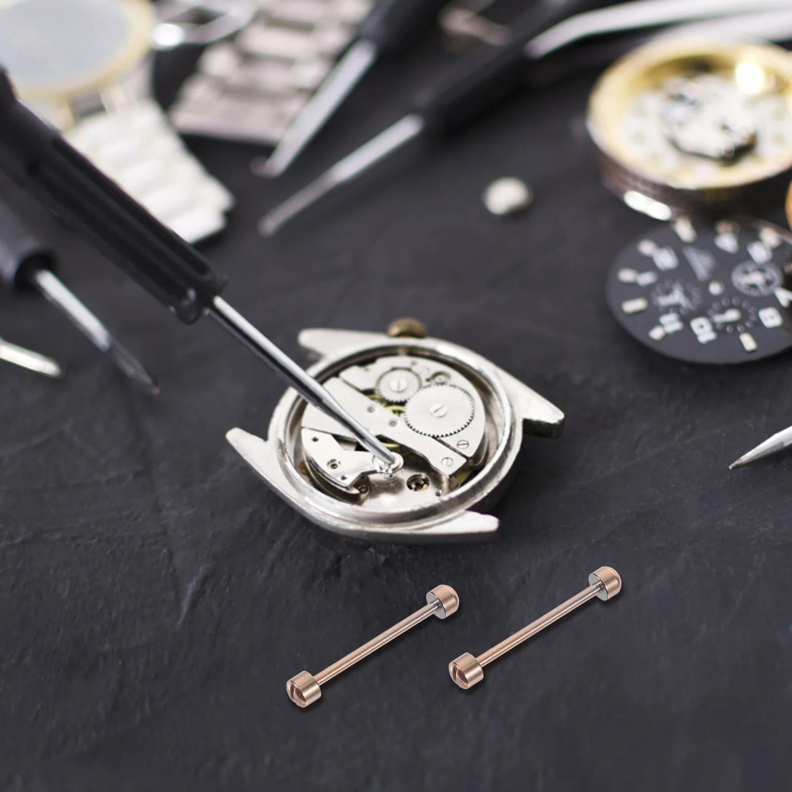 Biella per tubo dell'orologio da 2 pezzi, diametro interno 18 mm, oro rosa, facile installazione per strumento professionale di riparazione del cinturino dell'orologio
