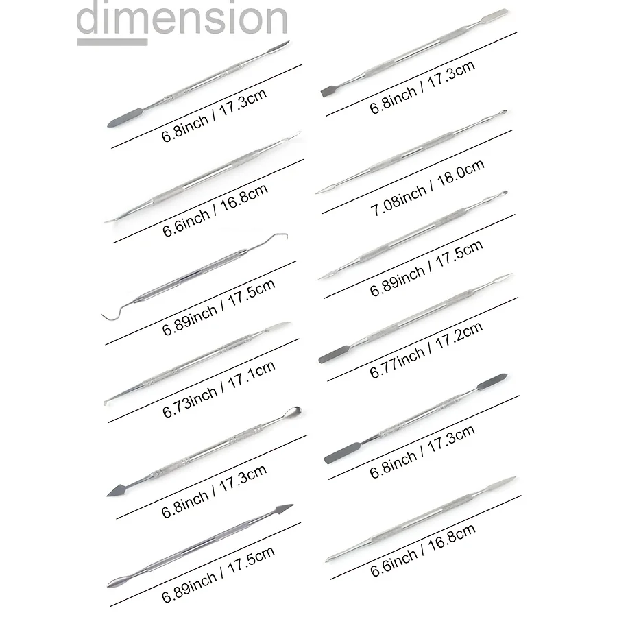 12Pcs/Set Dual Head Wax Carving Tools Set for Ceramics DIY Wax and Clay Sculpting Stainless Steel Modeling Kit for Shaping