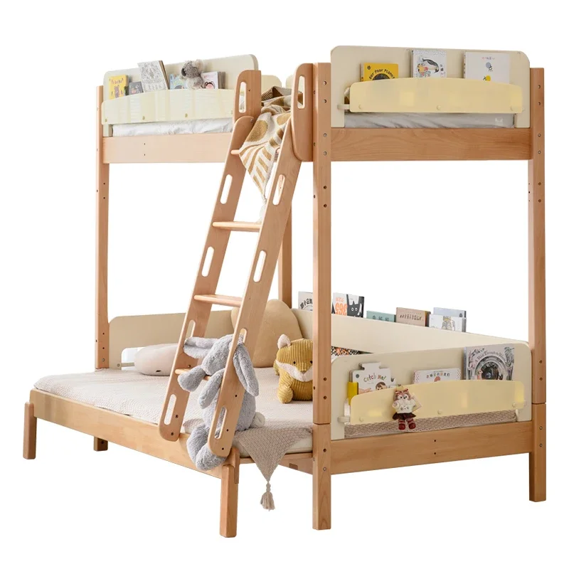 Cama Flying House versión emocional, litera, cama alta y baja, cama infantil y madre, multifunción de madera maciza para niños