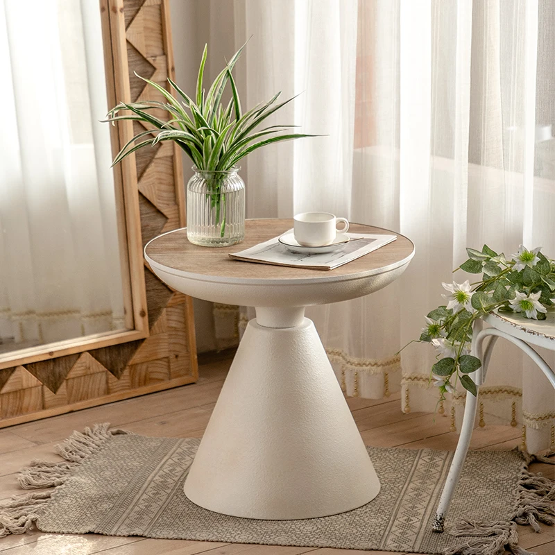 

Круглый журнальный столик в скандинавском стиле, простой и уникальный, винтажный, из массива дерева, для гостиной