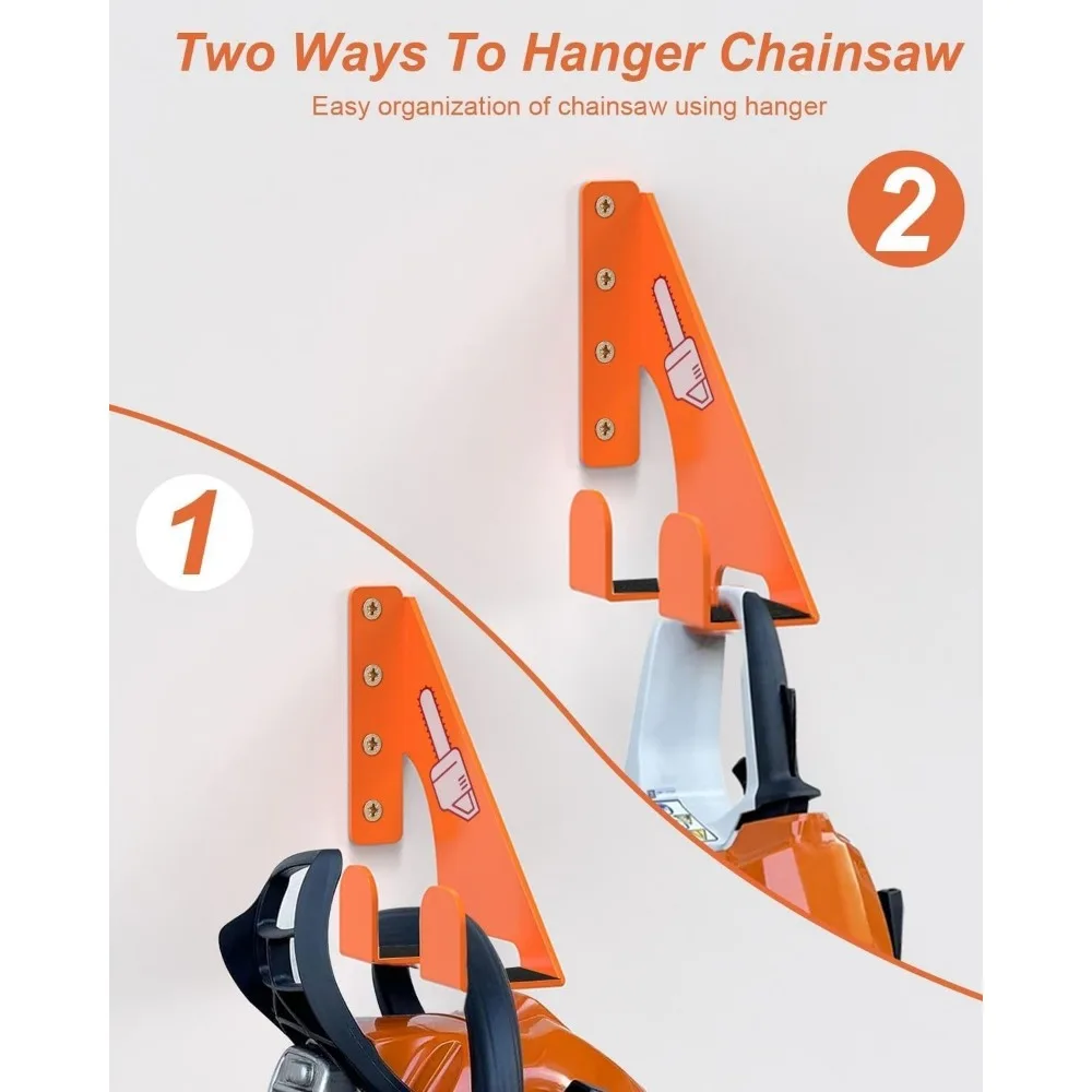 Heavy-Duty 4-Pack Chainsaw Holders, Universal Fit, Rust-Proof and Space-Saving for Garages and Workshops