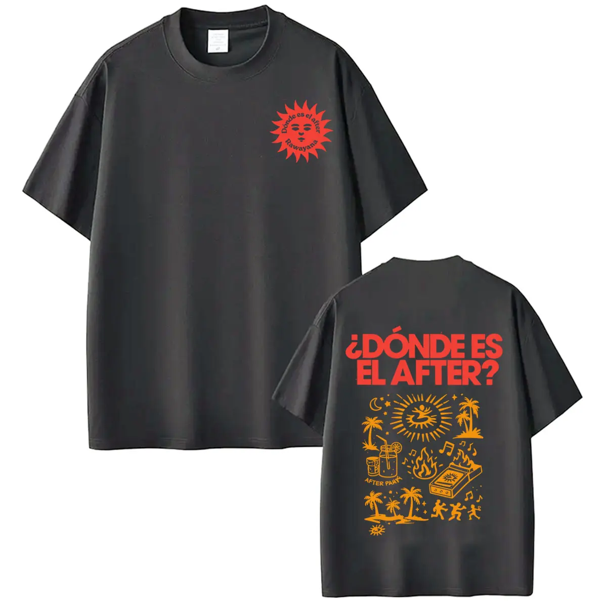 Rawayana: Wo ist das After? Album-Print T-Shirt für Männer und Frauen Ästhetischer Trend T-Shirts Kurzarm Baumwolle Hip-Hop Casual T-Shirts – Detail 6