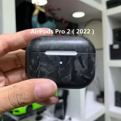 Prawdziwe etui na słuchawki z włókna węglowego dla Apple AirPods Pro 2 słuchawki z włókna węglowego bezprzewodowy Bluetooth dla AirPods Pro 2(2022)Case