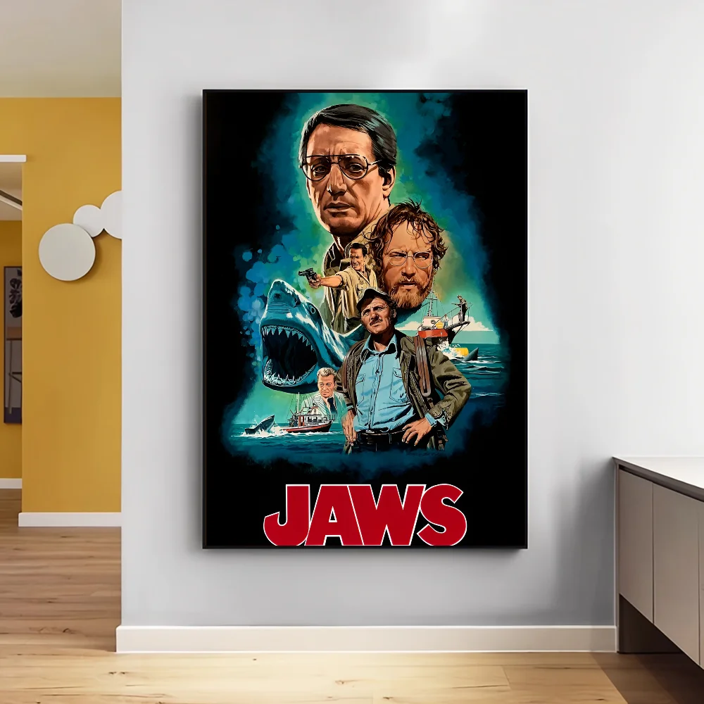 Movie JAWS Movie Sticky Posters Whitepaper Sticker DIY Room Bar Cafe Posters Wall Stickers