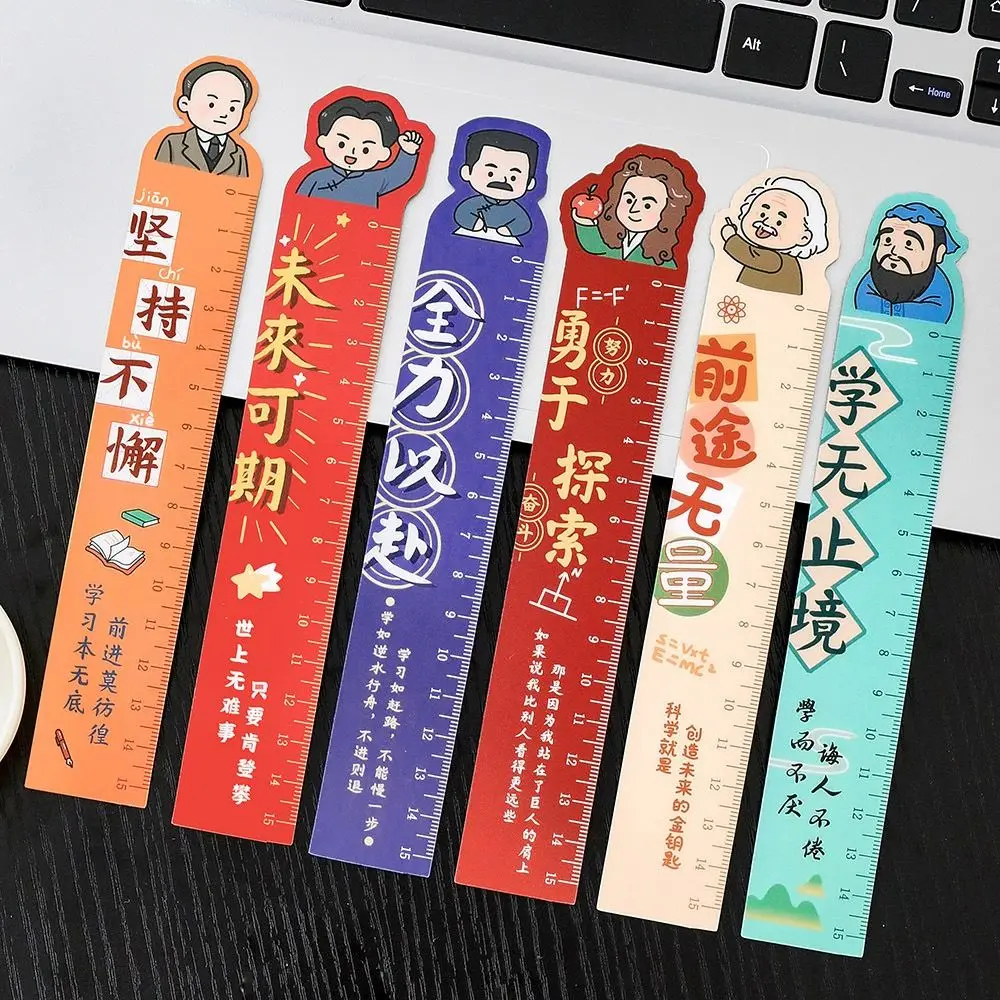 Creative Cartoon Straight Ruler Bookmarks Painting 15cm Scale Ruler Bendable Learn Kawaii Stationery Office School Supplies