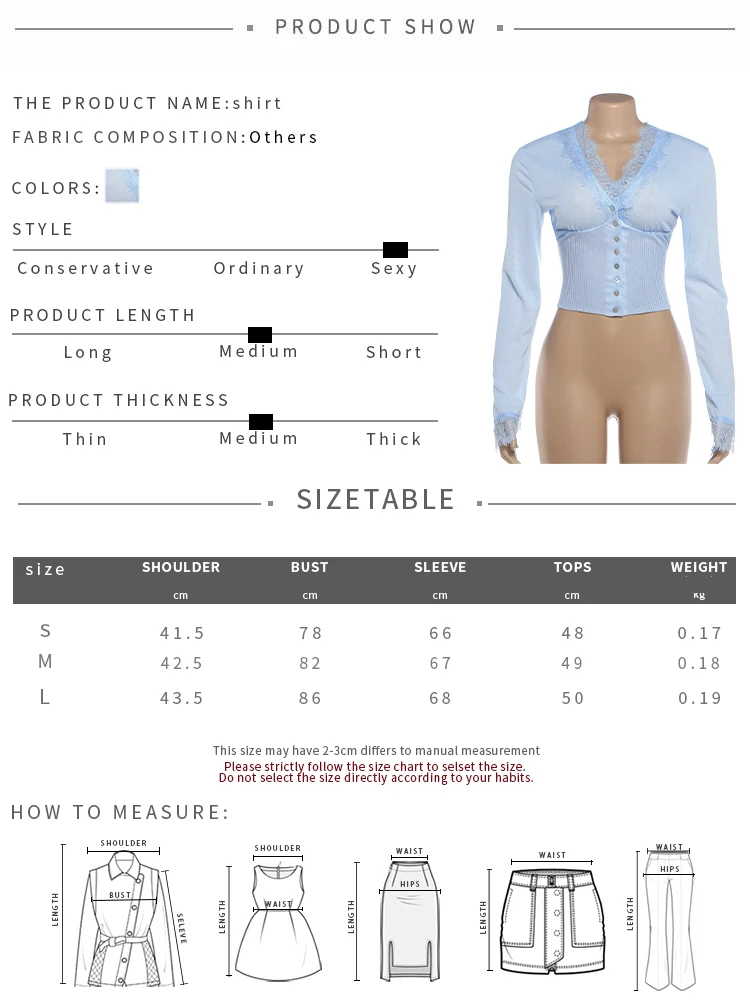 Weird Puss Spitzen-Patchwork-Strick-T-Shirt Damenmode Klassisches Einreihiges V-Ausschnitt Langarm Stretch Street Simple Chic Tess – Detail 1
