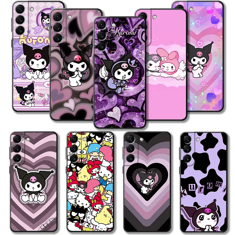 Loving Kuromi Hello Kitty Family Case For Samsung Galaxy S24 S23 S22 S21 S20 FE Ultra S10 Plus Note 20Ultra 10Plus Cover