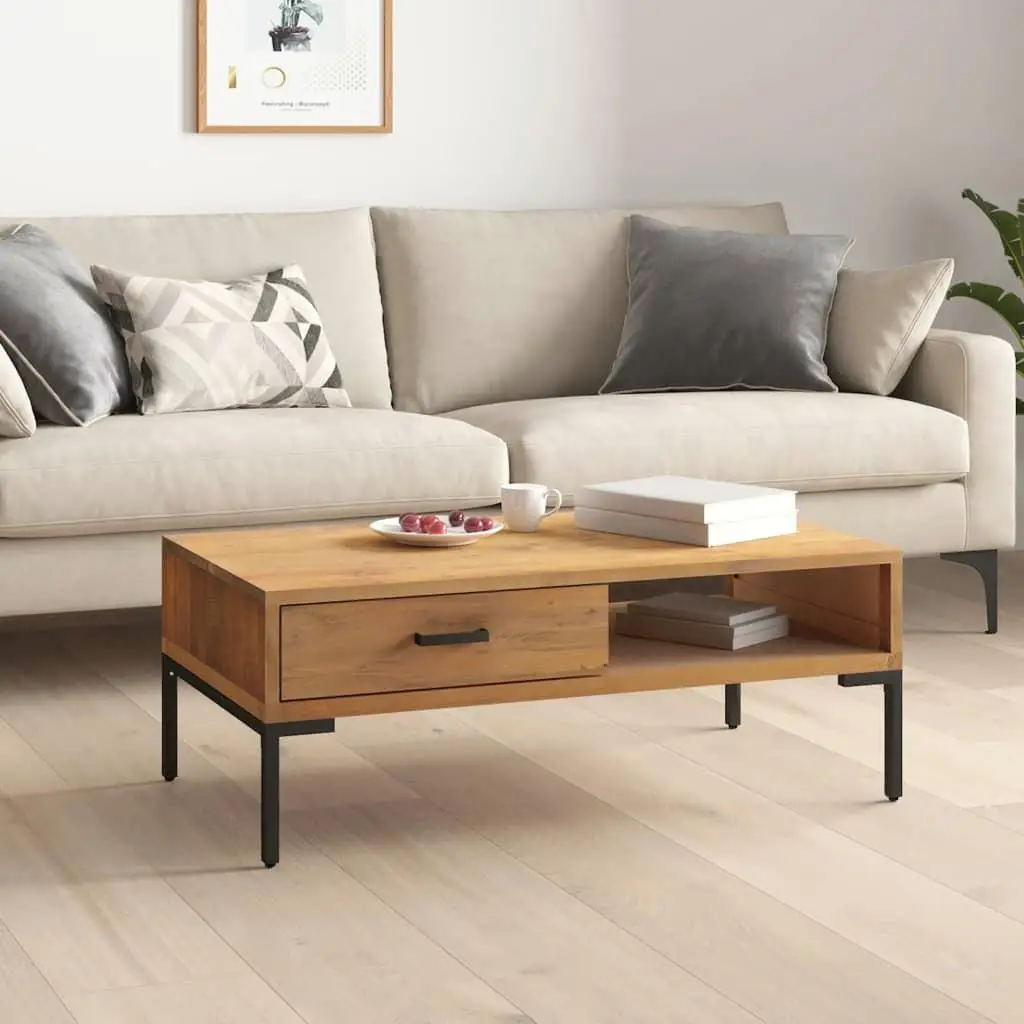 Stylish 90x50x35 cm Solid Pinewood Coffee Table - Modern Home Furniture