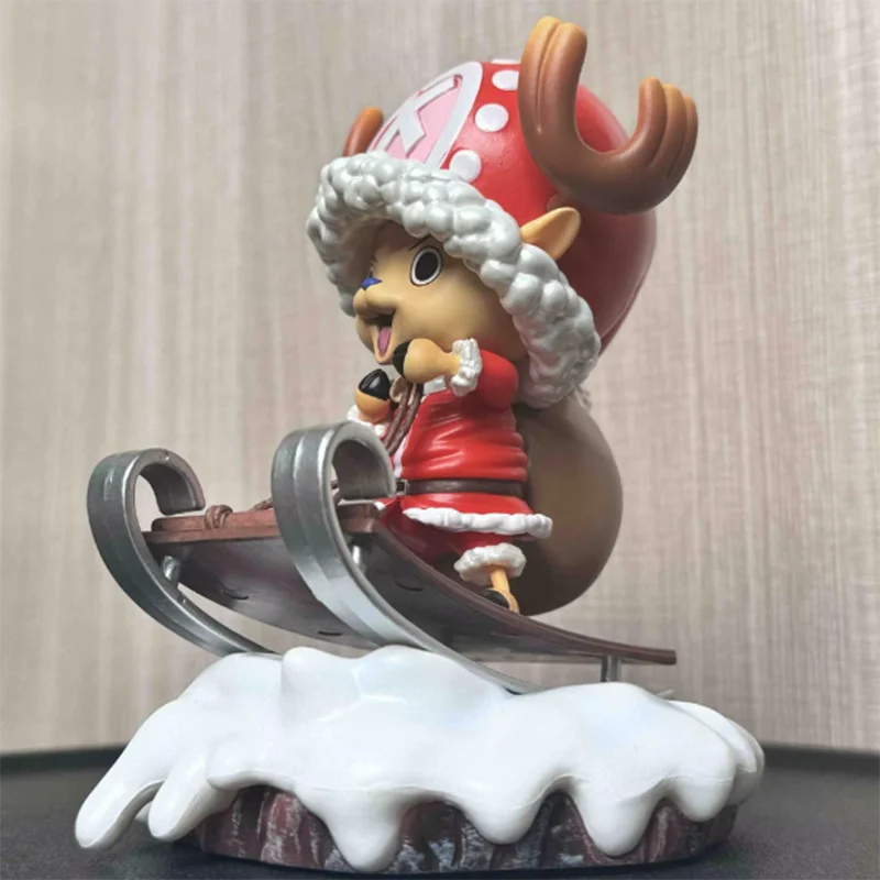 Echte 16 cm Anime Een Stuk Kerst Chopper Slee Scène Gk Actiefiguren Schattige Pop Pvc Kamer Decoratie Geschenken Op voorraad