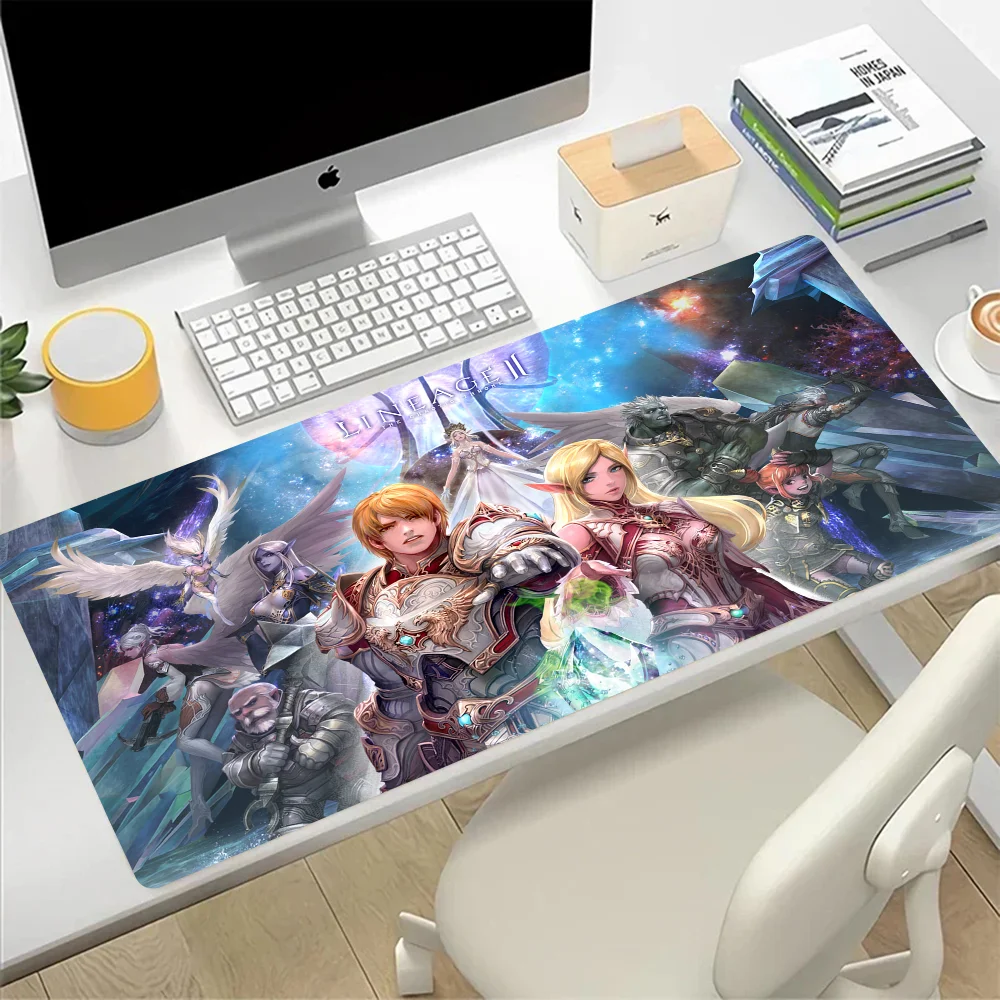 Lineage 2 Large Mouse Pad Gaming Mousepad PC Gamer Computer Office Mouse Mat XXL Silicone Keyboard Mat Desk Pad Laptop Mausepad