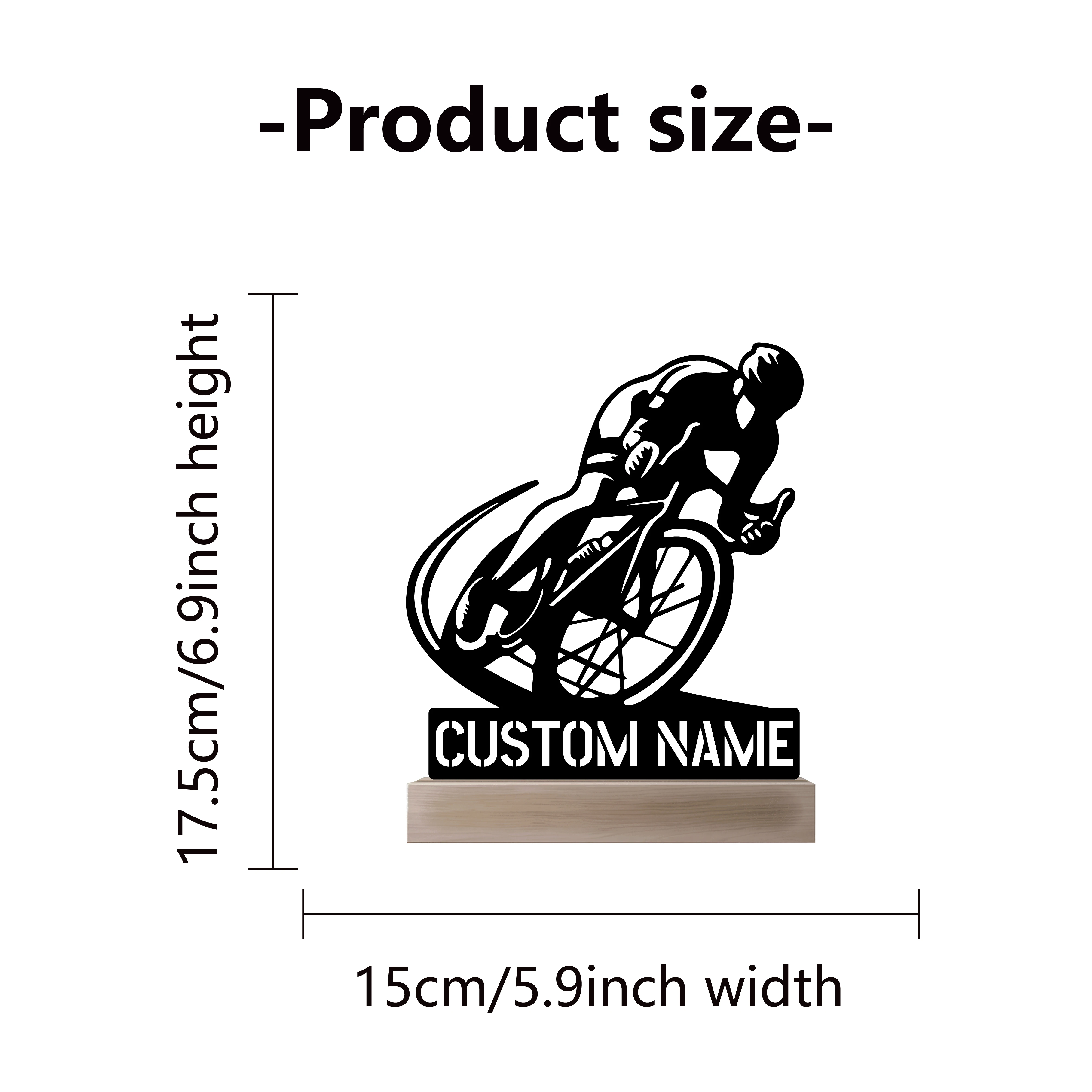 รูปปั้นจักรยานทันสมัยแบบเฉียง 1 ชิ้น พร้อมฐานไม้ งานโลหะสั่งทำพิเศษ ประดับตกแต่งด้วยเหล็กและงานฝีมือจากโลหะดีบุก พร้อมฐานไม้