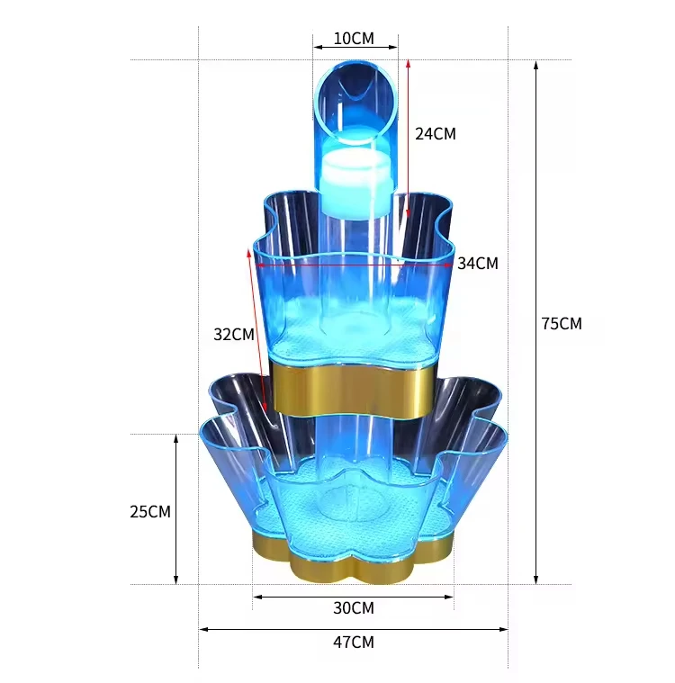 Rechargeable luminous lighting for parties, double-layer decorative art acrylic LED