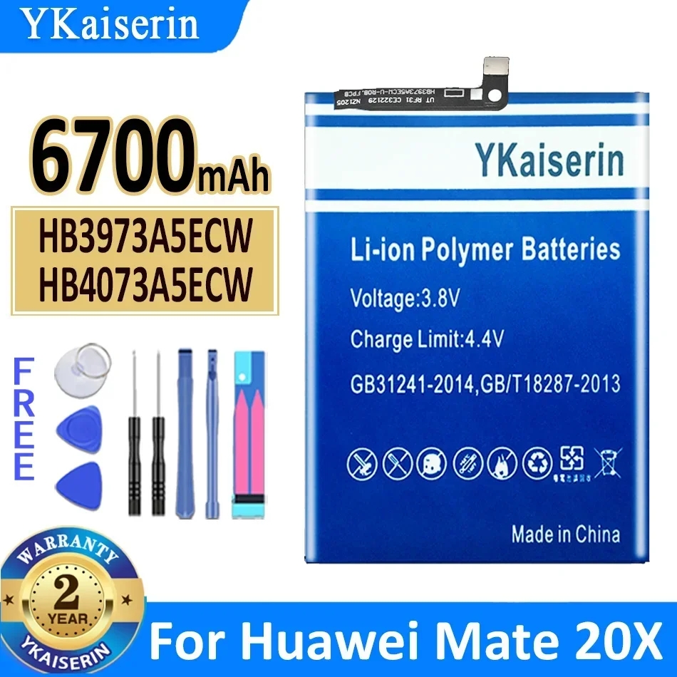 6700mAh YKaiserin HB3973A5ECW/HB4073A5ECW Battery For Huawei Mate 20 Mate20 X 20X / Honor Note 10 Note10 / Honor 8X Max Bateria