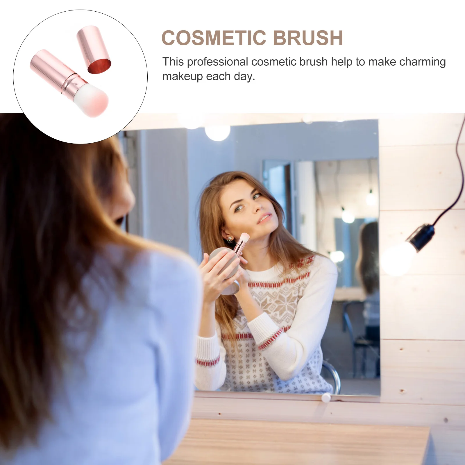 1 pièces Blush poudre brosse doux Dense poils Portable maquillage brosse outil pour fond de teint mélange cosmétiques femmes outil de maquillage