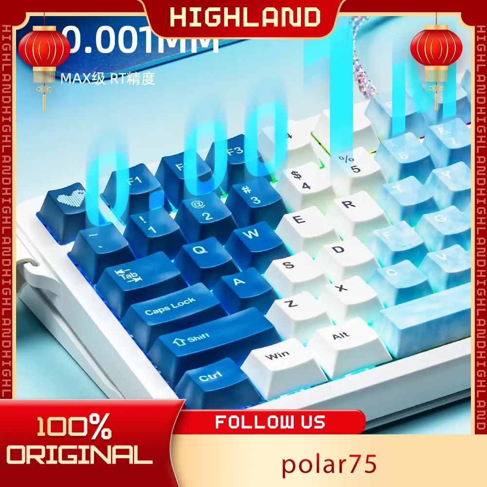 

IYX Polar75 Ace Gaming Keyboard Magnetic Switch RGB RT0.001 Wired All Aluminum Gasket Mechanical Keyboard PC Esport Custom Gift
