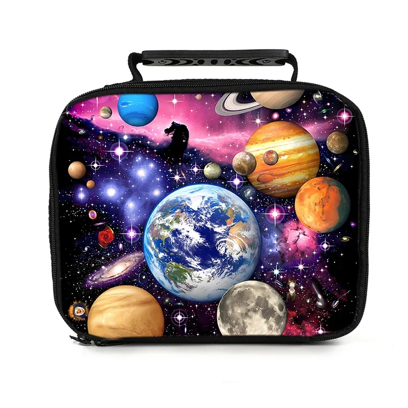 الكوكب الكوني حقيبة الغداء المحمولة لصبي وفتاة أفضل هدية ثلاثية الأبعاد الكرتون حقيبة حفظ الطعام للأطفال العزل الحراري حقيبة تخييم
