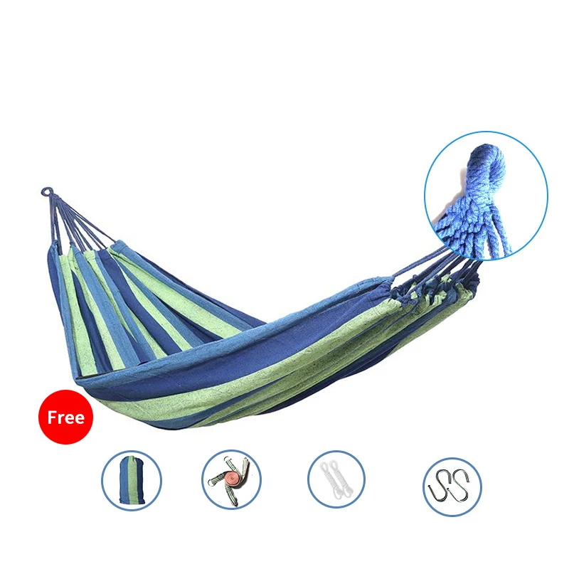 

Manufacture Adult Multiple Colors Hammocks With Carry Bag Heavy Duty Cotton Canvas Luxury Hammock With Steel Stand