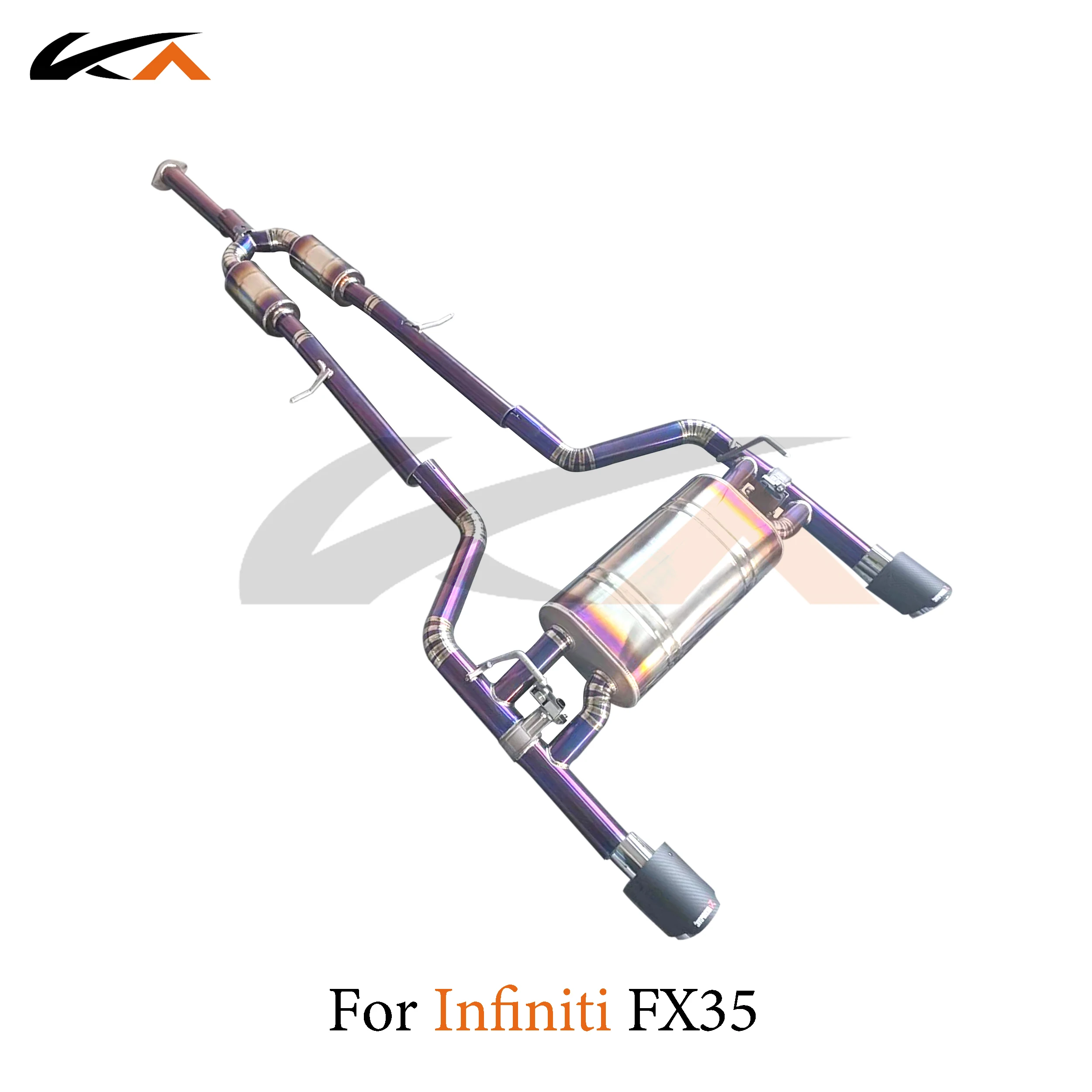 KA Tuning exhaust system titanium alloy catback for Infiniti FX35 3.5 rear section performance part muffler valve