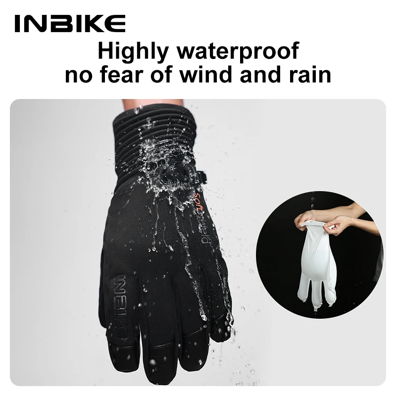 INBIKE Winter Gloves for Men Waterproof Thermal Fleece Cycling Gloves for Riding Outdoor Climbing Ski Gloves Fishing Touchscreen