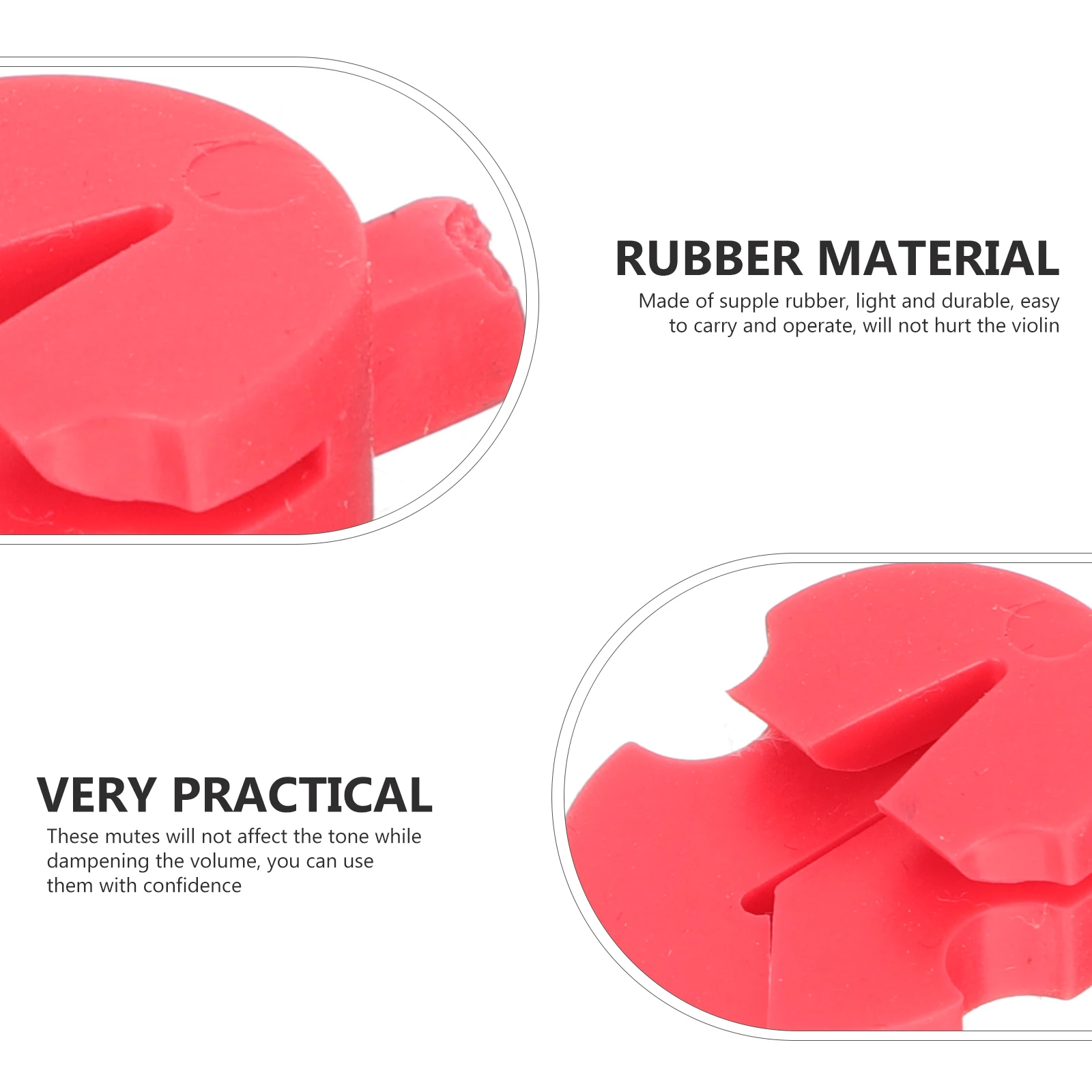 

4 Pcs Violin Mute Violapractice Fiddle Rubber Mutes for Concert Dedicated Fiddles Silencers