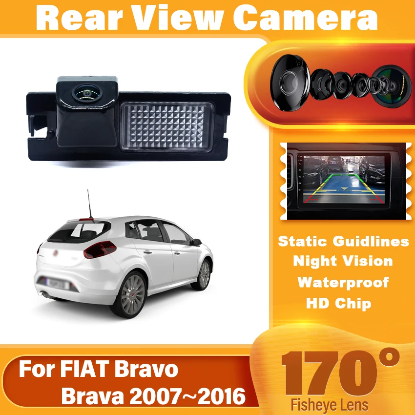 170° 1080P HD CCD Car Rear View Reverse Camera For FIAT Bravo Brava 2007~2016 CCD NTSC Night Vision BackUp Parking Camera