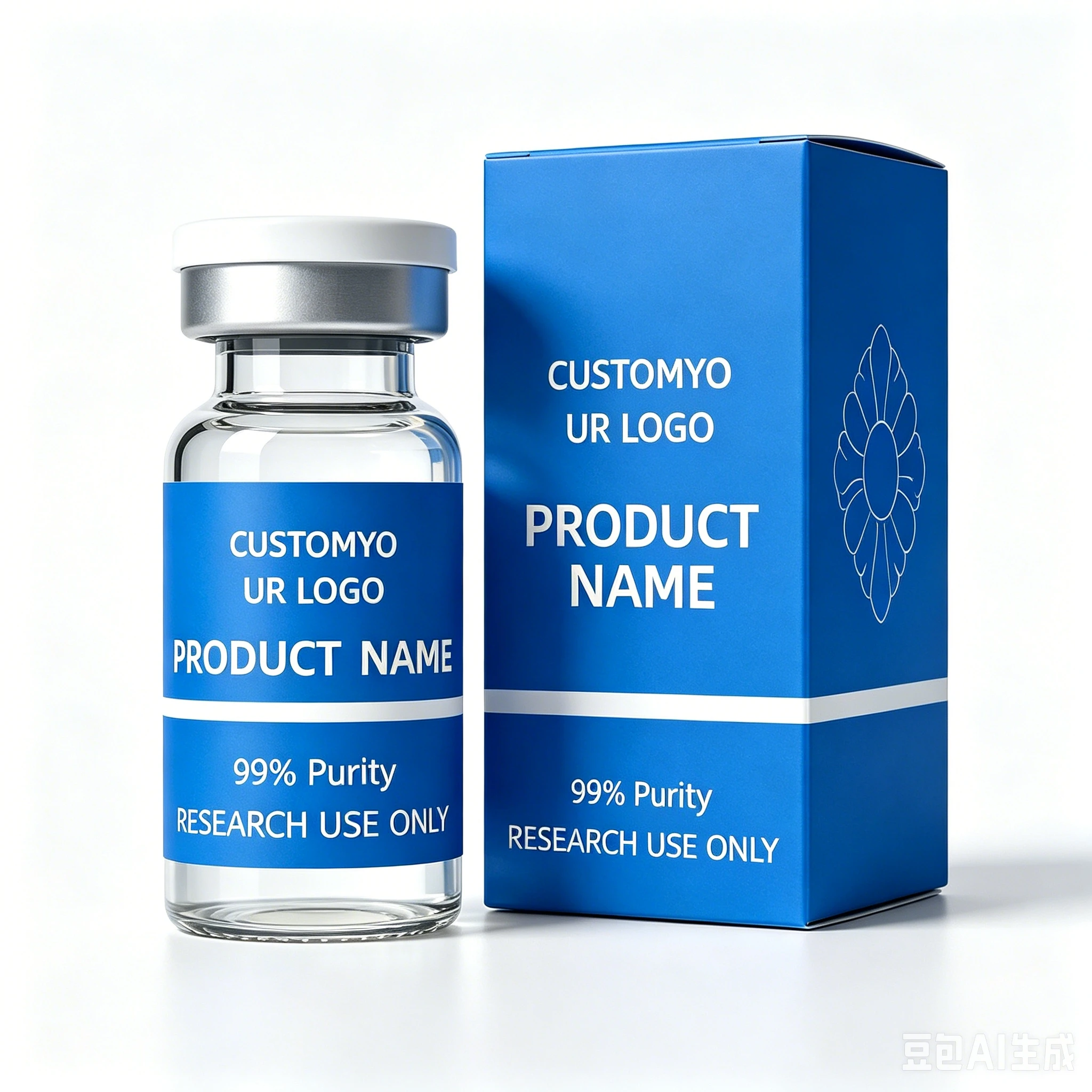 Custom Pattern Peptide Bottle Adhesive Decal Waterproof Label 3ml 10ml Compatible Single Vial Box
