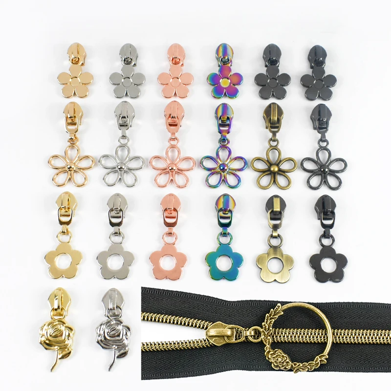 

5/10Pcs 5# Colorful Nylon Zipper Puller Clothing Decor Zip Slider Pocket Bag Replace Zippers Repair Kits DIY Sewing Accessories