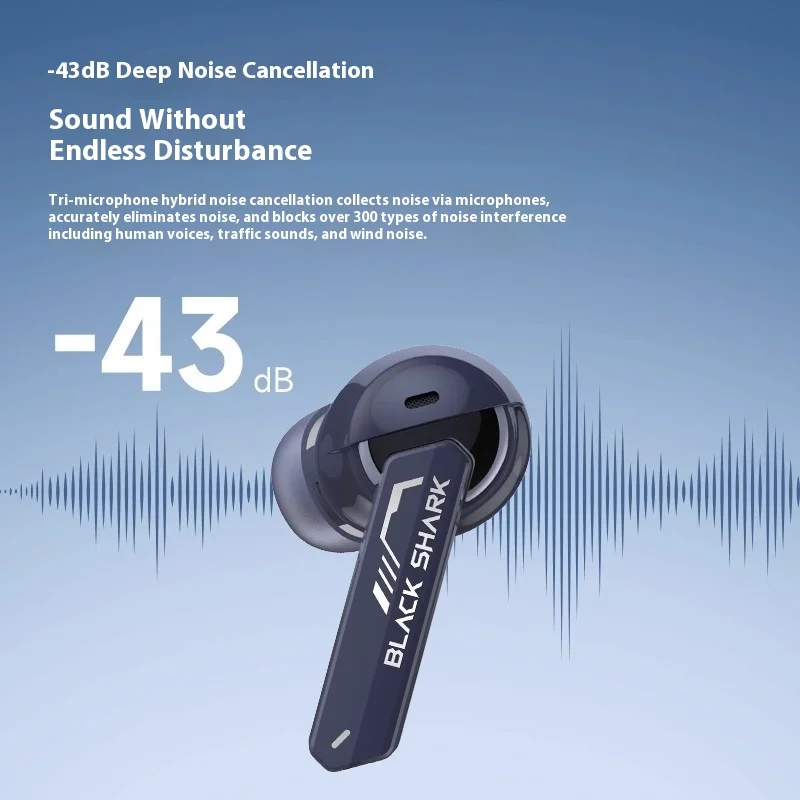 블랙 샤크 트루 와이어리스 블루투스 게이밍 이어폰 인이어 액티브 딥 노이즈 리덕션 2.4G 저지연 착용감 편안함