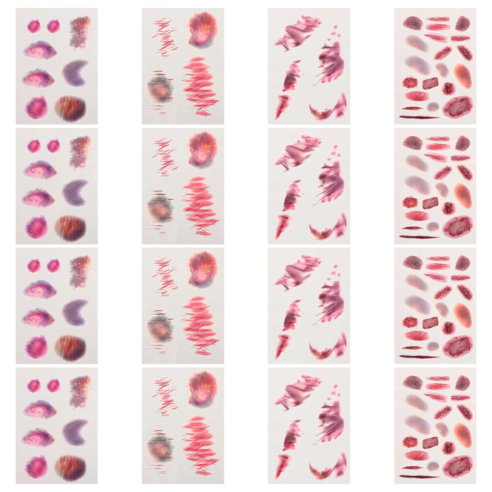 

16 Sheets Body Scar Stickers Realistic Fake Wounds for Halloween Makeup Costume Dress Up Pranks Special Effect Decals