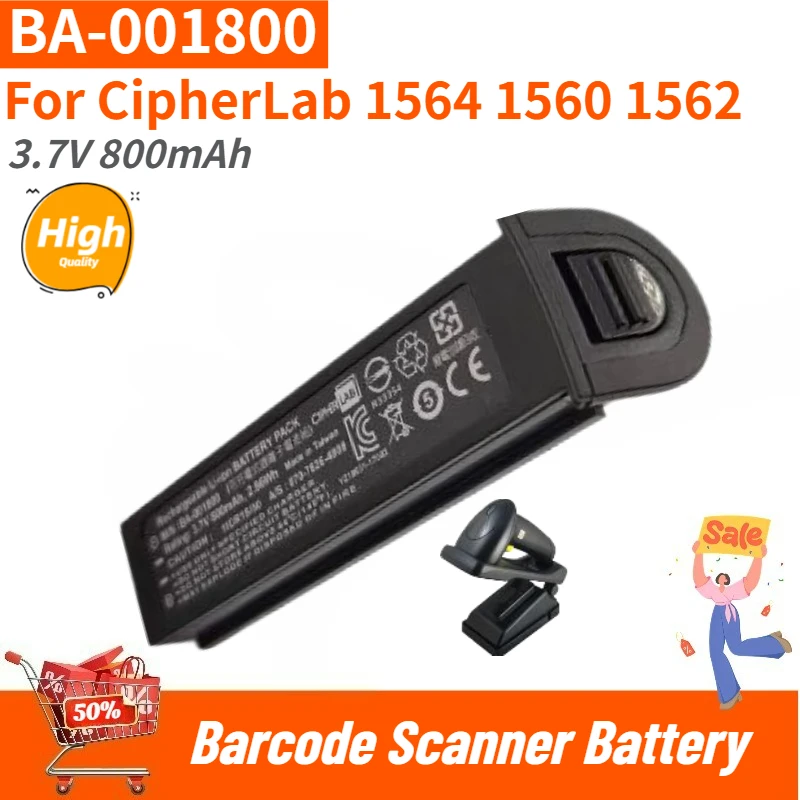 

BA-001800 High Quality Replacement Battery 3.7V 800mAh for CipherLab 1564 1560 1562 Barcode Scanner Brand New