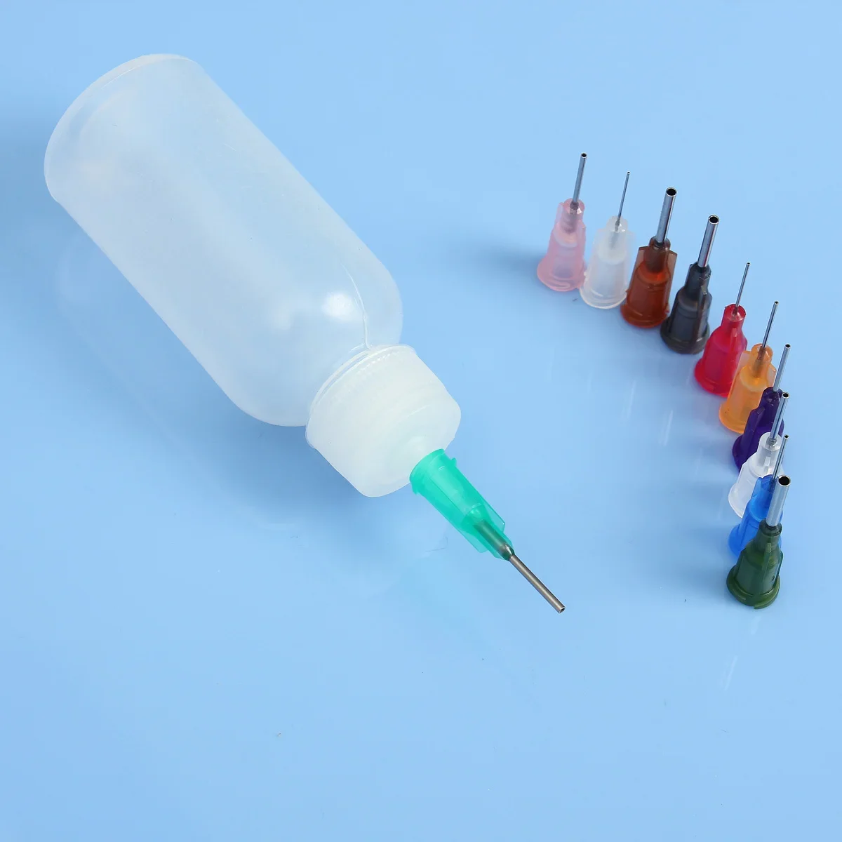 Transparent Polyethylene Needle Dispenser, Dispensing Bottle for Rosin Solder, Flux Paste, 11 Needles Tools, 30 ml, 50ml