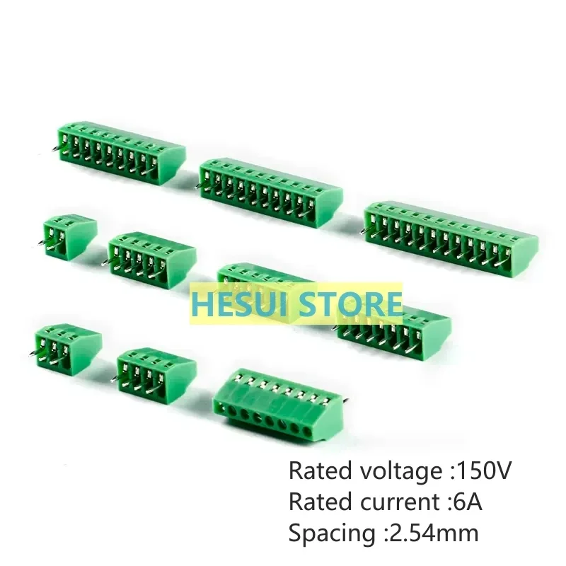 10 PCS KF128-2.54-2/3/4/5/6/7/8-12P DIP 2.54mm spacing screw type PCB wiring terminal connector