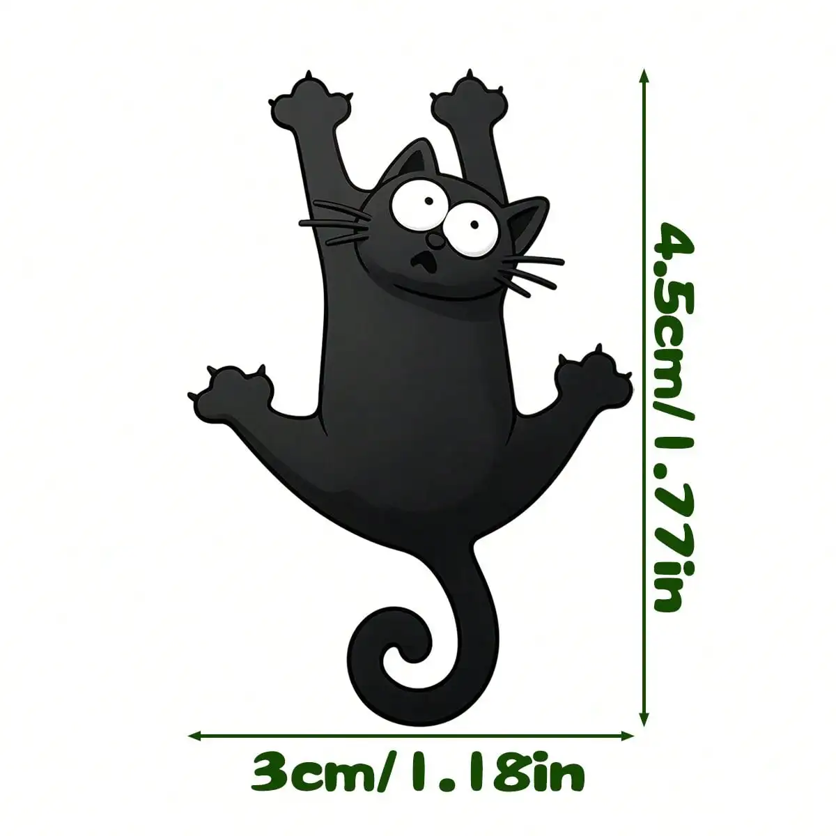 4pcs Cute Hanging Black Cat Vinyl Sticker, Waterproof Decal For Rearview Mirror Window Motorcycle Laptop Car Decor, Holiday Gift