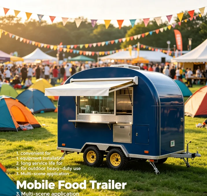 Outdoor Fair Concession Food Trailer Stainless Steel Burger Pizza Vending Stall Street Commercial Catering Equipment