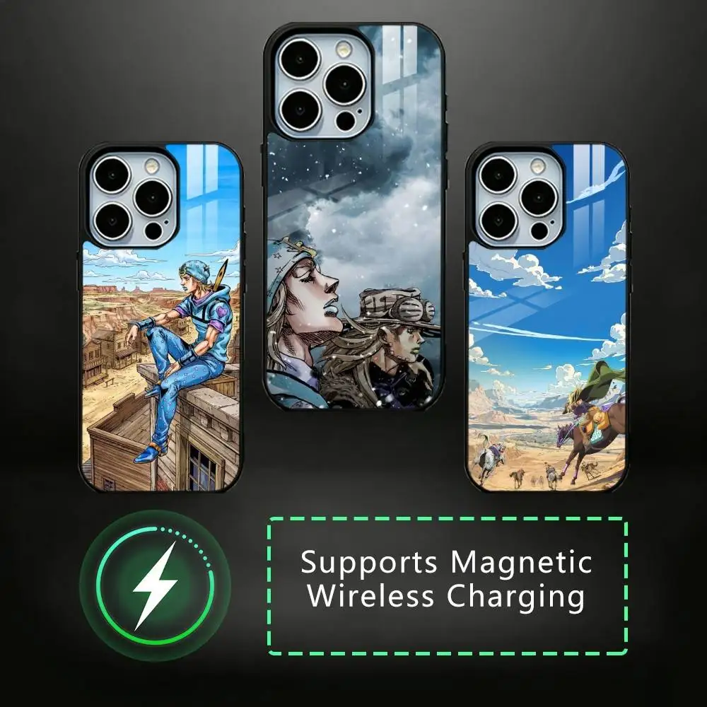 

N-JoJo's Bizarre Adventure Phone Case For iPhone17,16,15,14,13,12,11 Plus,Pro Supports Magnetic Wireless Charging